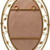 Noble Park Gold Floral Wall Mirror Oval Beveled Glass-5