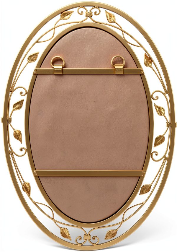 Noble Park Gold Floral Wall Mirror Oval Beveled Glass-5