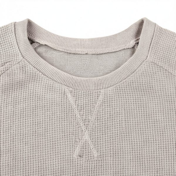 Men Waffle Knit Sweatshirt Heavyweight Soft Warm Comfort Fit-3