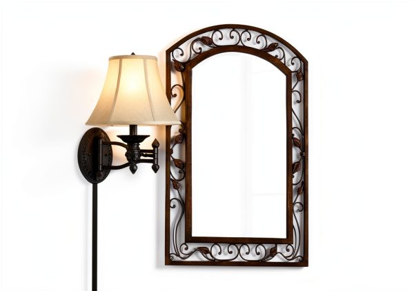Franklin Iron Works Wall Mirror Bronze Rustic Metal Frame-4