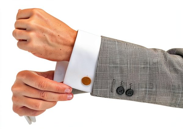 OTAA Mens Cufflinks Rhodium Sterling Elegant Design-5