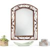 Franklin Iron Works Wall Mirror Bronze Rustic Metal Frame-0