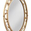 Noble Park Gold Floral Wall Mirror Oval Beveled Glass-4