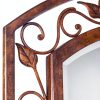 Franklin Iron Works Wall Mirror Bronze Rustic Metal Frame-2