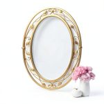 Noble Park Gold Floral Wall Mirror Oval Beveled Glass-0