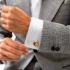 OTAA Mens Cufflinks Rhodium Sterling Elegant Design-7
