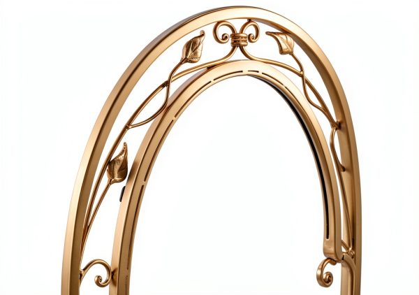 Noble Park Gold Floral Wall Mirror Oval Beveled Glass-2
