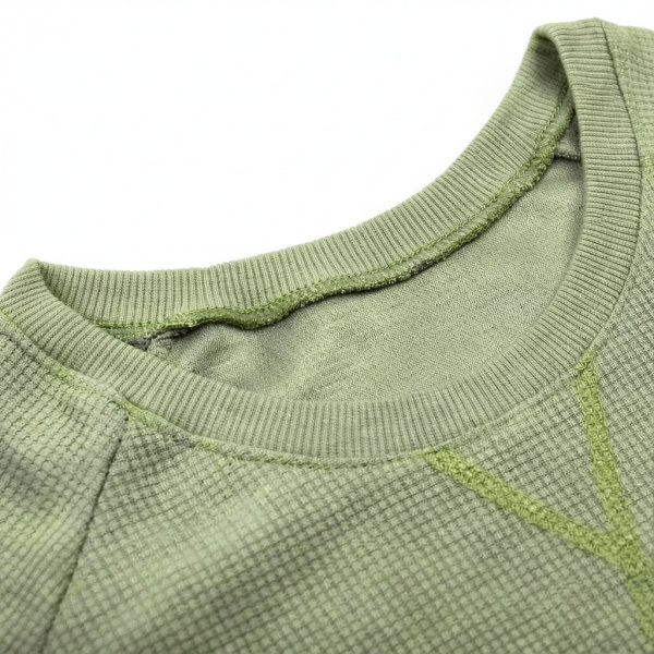 Men's Waffle Knit Sweatshirt Heavyweight Soft Warm Polyester-1