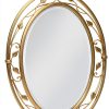 Noble Park Gold Floral Wall Mirror Oval Beveled Glass-3