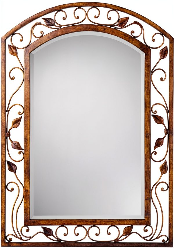 Franklin Iron Works Wall Mirror Bronze Rustic Metal Frame-1
