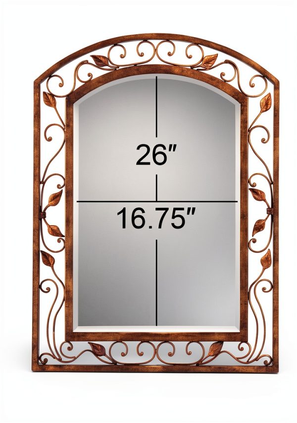 Franklin Iron Works Wall Mirror Bronze Rustic Metal Frame-3