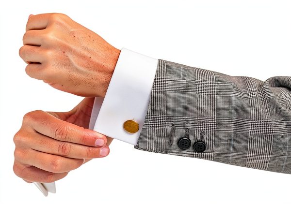 OTAA Mens Cufflinks Rhodium Sterling Elegant Design-6