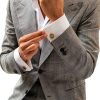 OTAA Mens Cufflinks Rhodium Sterling Elegant Design-4